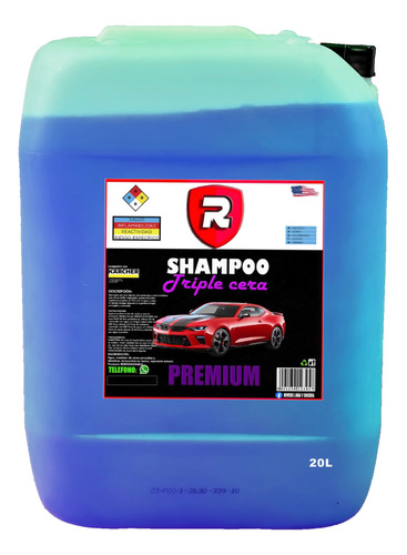 Shampoo Plus Con Alta Cera Alta Espuma Y Teflon 20 Litros