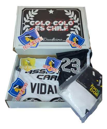 Caja Kit Temática Niño Vidal #23 Colo Colo 2024 Local Visita