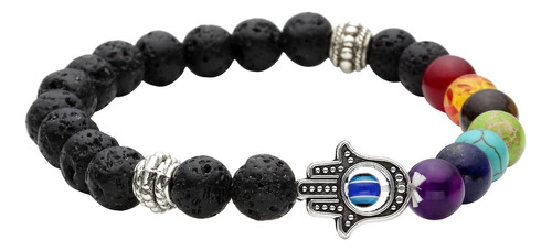 Jovivi 7 Chakras Pulsera De Piedras Preciosas Lava Stone Rei