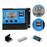 Controlador De Carga Del Panel Solar 12v/24v 30a Lcd 2 Puert