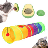 2 Brinquedo Interativo Gato Tunel + Bolinha De Catnip Erva 