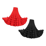 2x Larga De Mujer Volante Cinturilla Para Flamenco Tango
