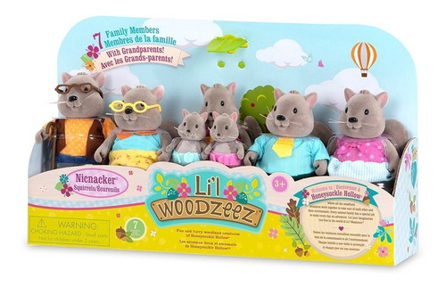 Figura Set Familia Grande Ardilla Coleccionable Lil Woodzeez