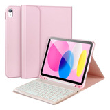 Carcasa Funda + Teclado Para iPad Tablet Linkon 10.2 Y 10.9 Color 10.9  Pink