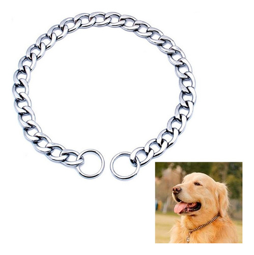 Collar Cadena De Ahorque Plano Perro Chico 3,0mm 55cm