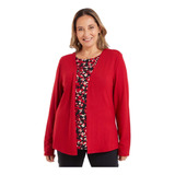 Sweater Mujer Cerrado Rojo Oscuro Fashion's Park