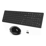 Combo Mouse Y Teclado De Pc Inalambrico 2.4 | Negro / Wis...