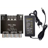 Mini Amplificador C/ Saída Sub 200w Rms Bluetooth Aux+ Fonte