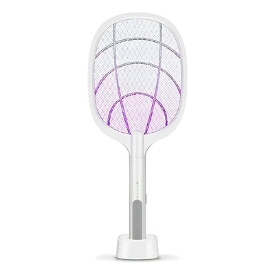 Raqueta Mata Mosquitos Moscas Insectos Luz Led Recargable Color Blanco | Meses sin interés