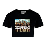 Playera Crop Top Scorpions Banda Rock