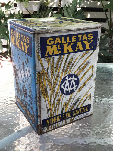 Caja Lata Grande Mckay Espigas Con Tapa, Años 40-50