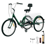 Vevor Triciclo Adultos 7 Velocidades Bicicleta 26 PuLG Cesta