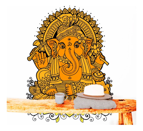 Vinilo Adhesivo Decorativo Pared Ganesha 100cms Full Color