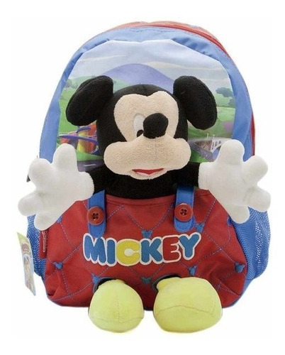 Mochila Personajes Mickey/minnie/peppa - Peluche Extraíble 