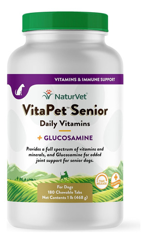 Vitapet  Vitaminas + Glucosamina Perros Adultos, 180 Gomitas