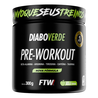Suplemento Em Pó Pre Treino Pre Workout 300g Sabor Maça Verde FTW - DIABO VERDE | MercadoLivre