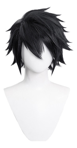 Peluca De Cosplay De Anime Para Hombre, Corta Y Recta Con Fl