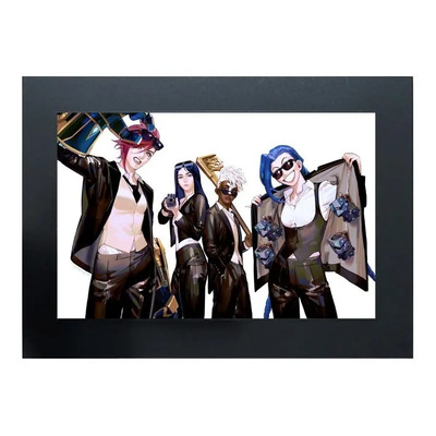Cuadro De Vi Jinx Caitlyn Ekko League Of Legends Negro