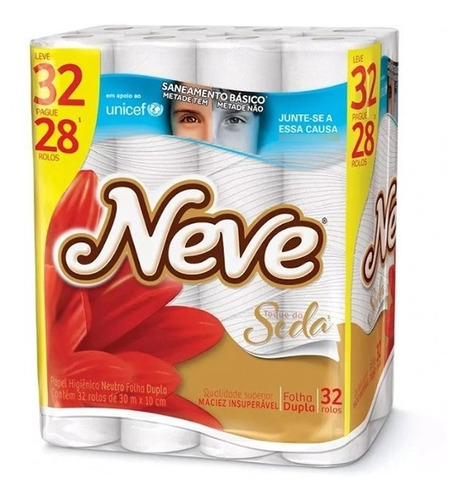 Papel Higiênico Neve Toque De Seda Leve 32 Pague 28 Barato