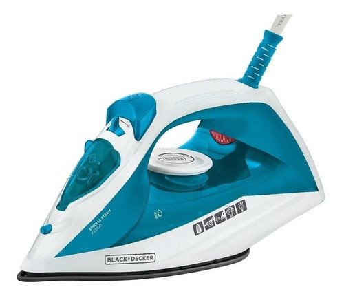 Ferro De Passar A Vapor Black+decker Azul Antiaderente 127v