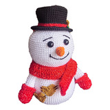 Muñeco Navideño Tejido A Mano Hombre De Nieve Amigurumi