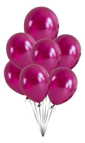 Pasteleriacl Pack 25 Set De Cumpleaños Globos Cumpleaños Globo Metalizado Color Fucsia 103584