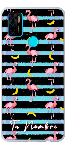 Funda Para Zte Flamingos Personalizada Con Nombre