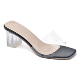 Zapato De Tacón Miveni De Cristal Transparente Para Mujer