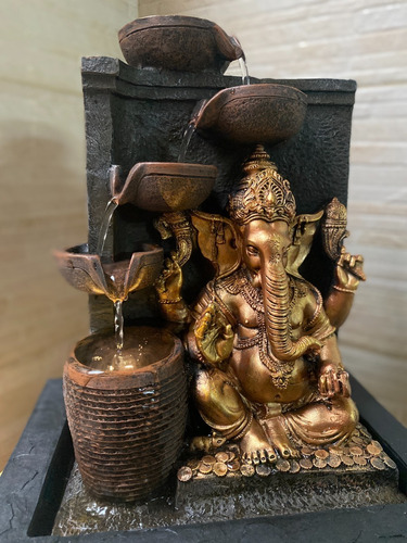 Fuente Agua Ganesha 40 Cm Sonido Zen Y Luz Led Importada    