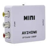 Conversor Adaptador Av2-hdmi Video 3 Rca Av Para Hdmi Branco