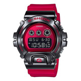 Reloj Casio Gm-6900b-4d G-shock Acero Antigolpes Sumergible Color De La Malla Rojo Color Del Bisel Negro Color Del Fondo Rojo