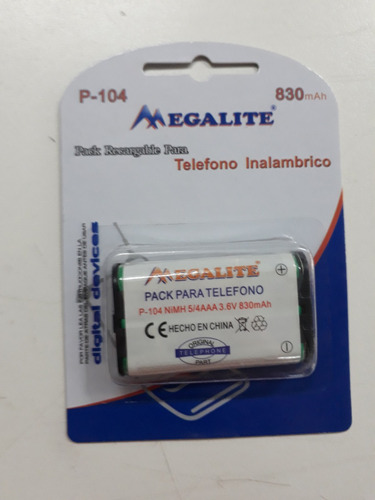 Pila / Bateria Telefono Inalambrico P-104 Megalite 830mah