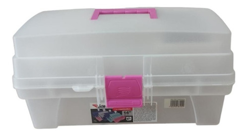 Caja Multiusos Vanity Rosa/transparente 14''  Santul