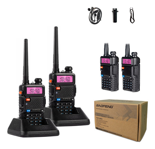 Kit 4 Radio Comunicador Ht Walk Talk Baofeng Dual Band Uv-5r