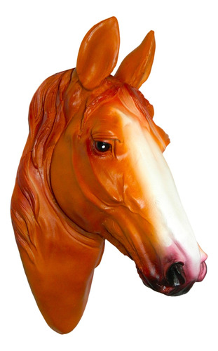 Cabeza De Caballo Colgante Para Pared, De Resina 40x15cms 