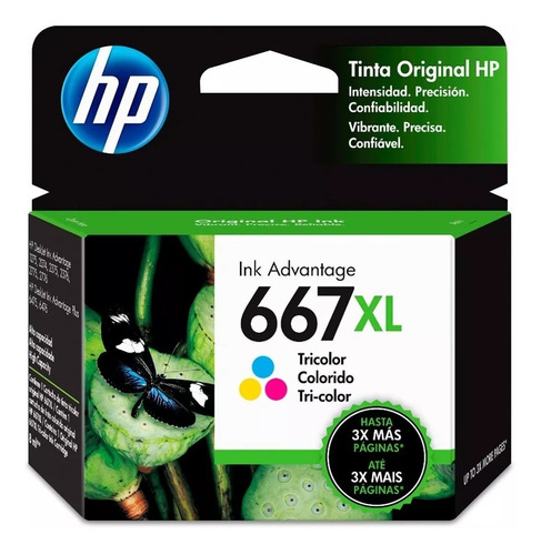 Cartucho Hp Ink Advantega 667xl Tricolor