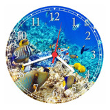 Relógio De Parede Peixes Aquario 30 Cm K1