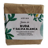 Jabón Vegetal Artesanal De Ruda Y Salvia Blanca 95grs