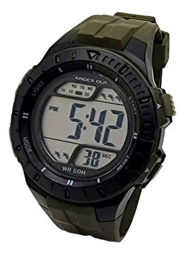 Reloj Hombre Knock Out Digital Numeros Grandes Sumergible 