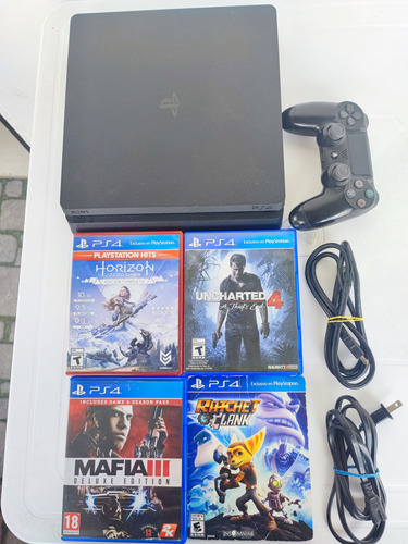 Ps4 Slim 1tb + 4 Juegos Físicos+algunos Digitales