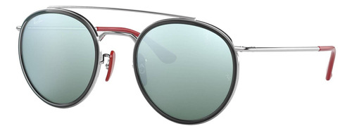 Ray-ban Round Scuderia Ferrari Collection Rb3647m - Silver - Plástico - Flash - Polished Silver - Metal - Polished Silver/red - Metal - Standard