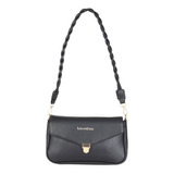 Bolsa Crossbody Para Mujer Lucentzza 2-en-1 Asa Trenzada Color Negro