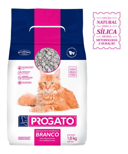 Granulado Sanitário Areia Pro Gato Branca Tradicional 1,8kg