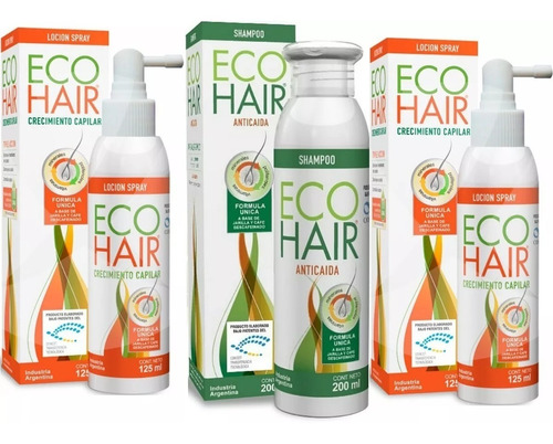 Eco Hair Tratamiento Caida 1 Shampoo + 2 Lociones En Spray