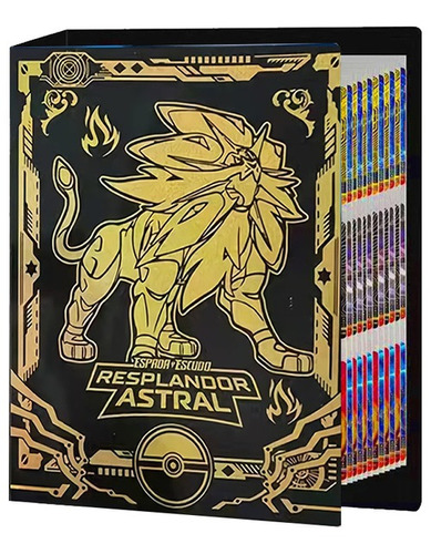 Albúm 432 Lotes Pasta Para Cards Pokémon Dourado E Colorido