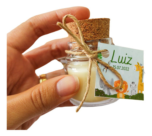 Lembrancinha Mini Vela Aromática Personalizada - 30 Unidades