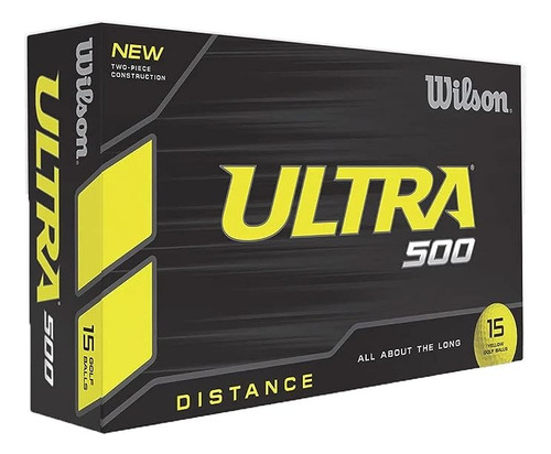 Pelotas Bolas De Golf Ultra 500 Distance - 15 Unidades Color Amarillo