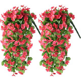 2 Plantas Colgantes De Orquideas Artificiales Rosa