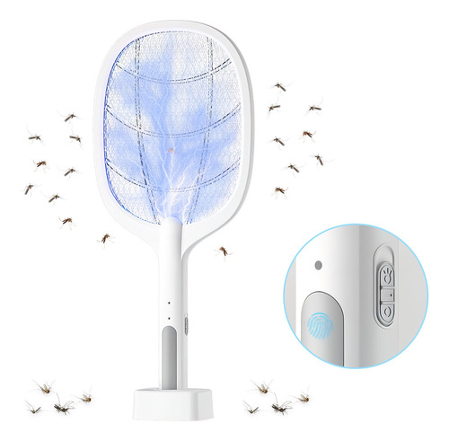 Raqueta Eléctrica Recargable Mata Moscas Y Mosquitos Led