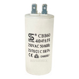 Capacitor Condensador Redondo 40mfd 40uf 250v Sin Cable Bomba